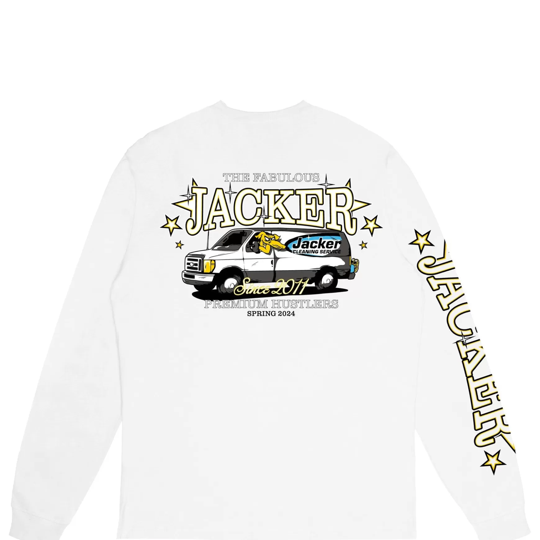 Jacker T-Shirts>Cleaner Long Sleeves-White