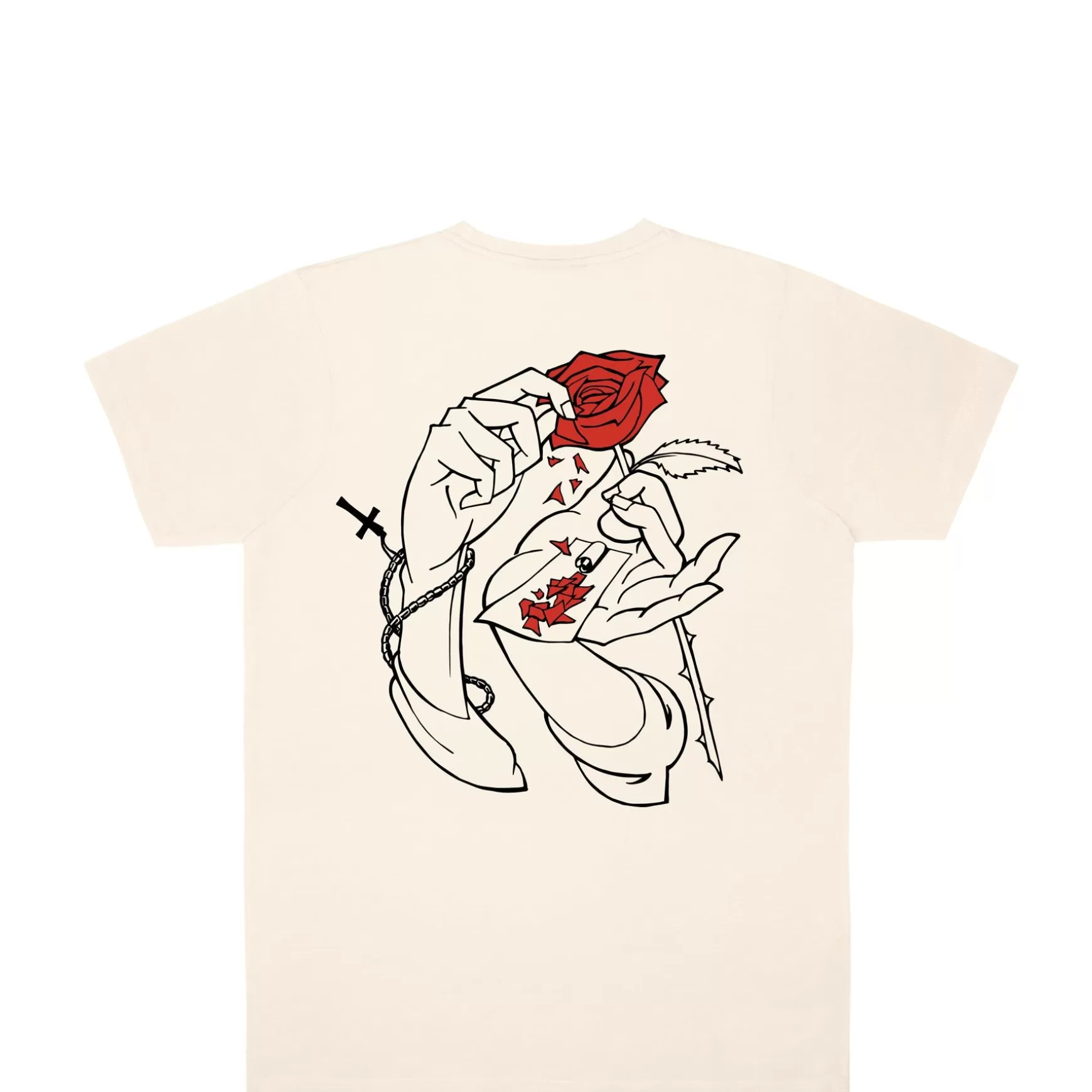 Jacker T-Shirts>Holy Roses-T-Shirt-Beige