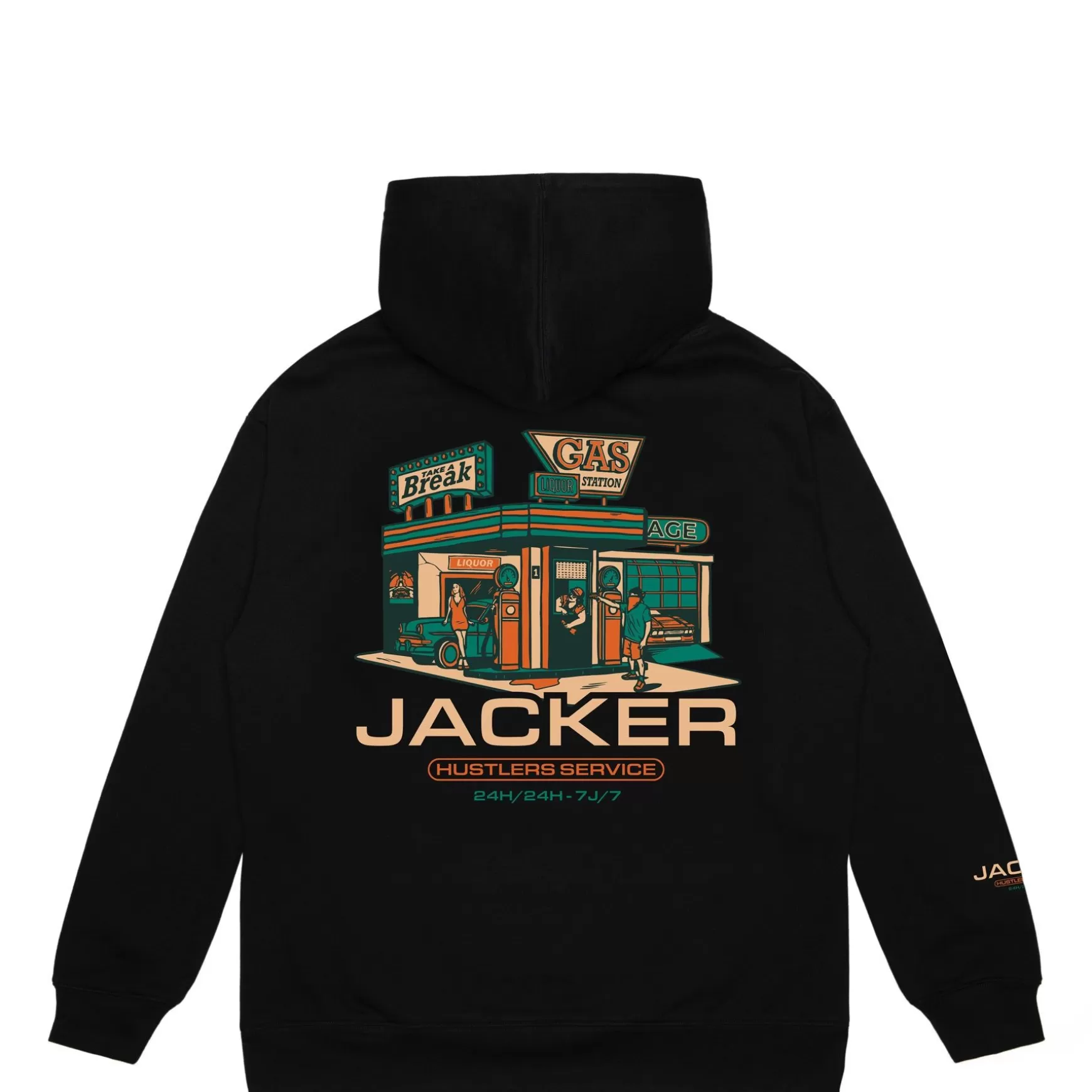 Jacker Sweatshirts>Hustler Service-Hoodie-Black