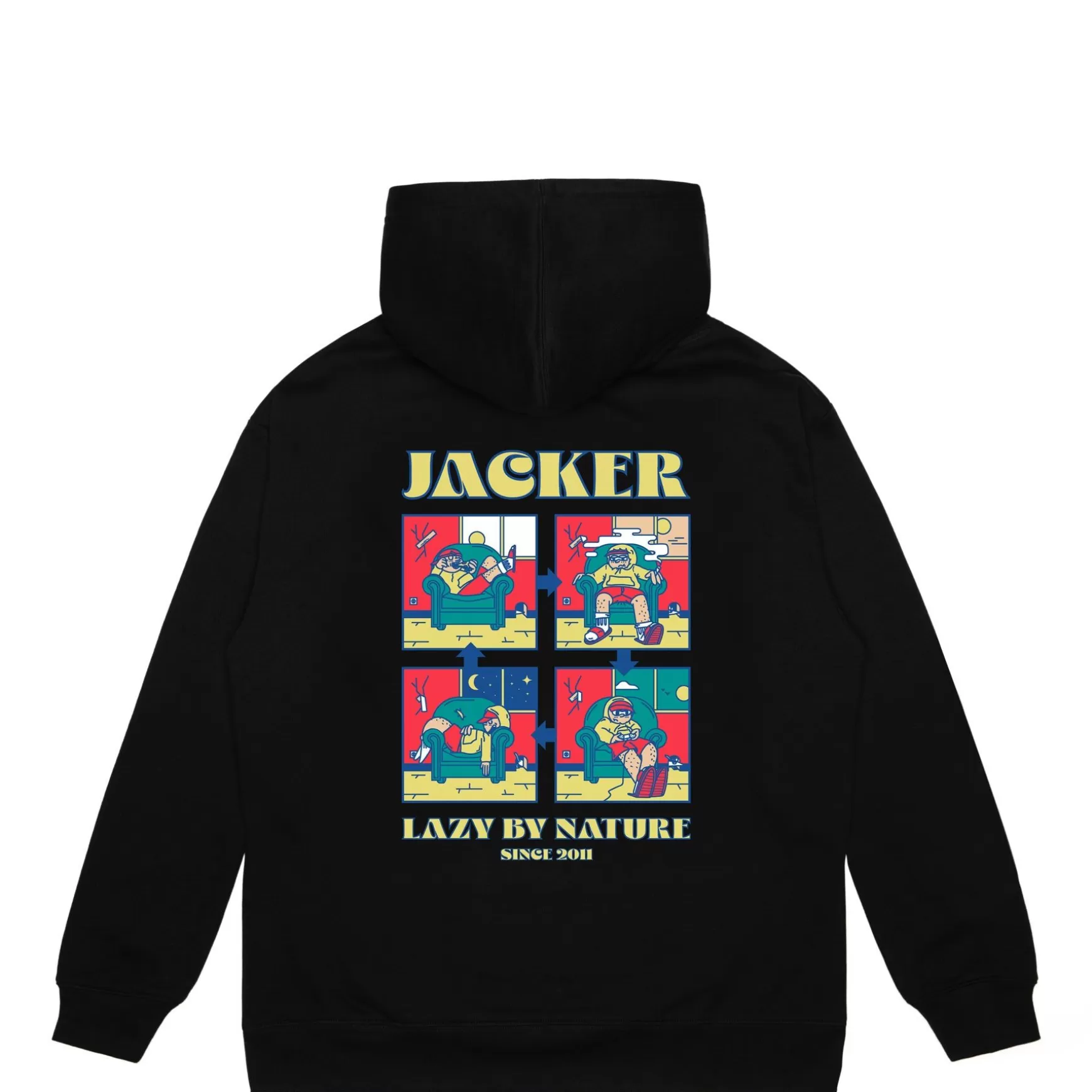 Jacker Sweatshirts>Lazy-Hoodie-Black