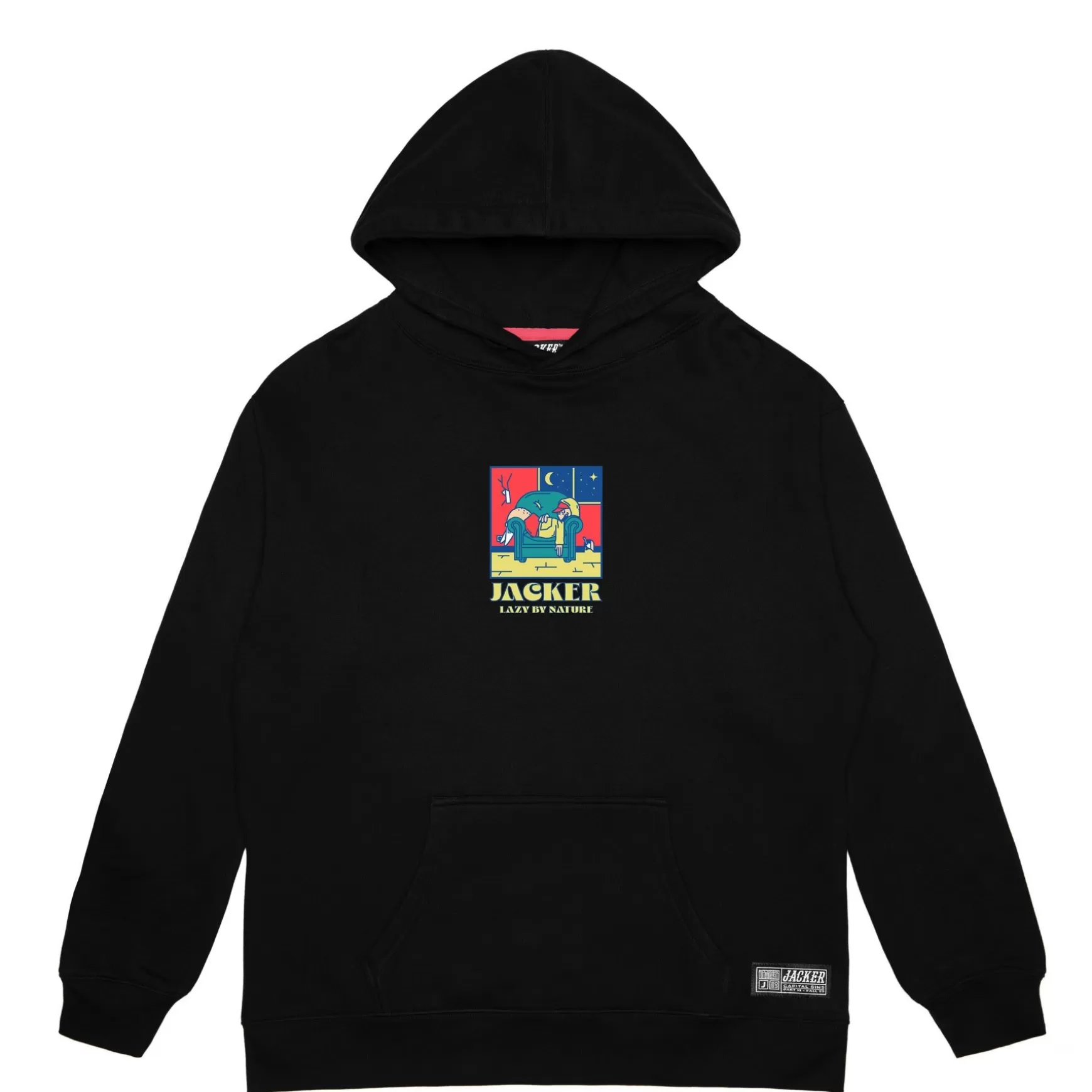 Jacker Sweatshirts>Lazy-Hoodie-Black