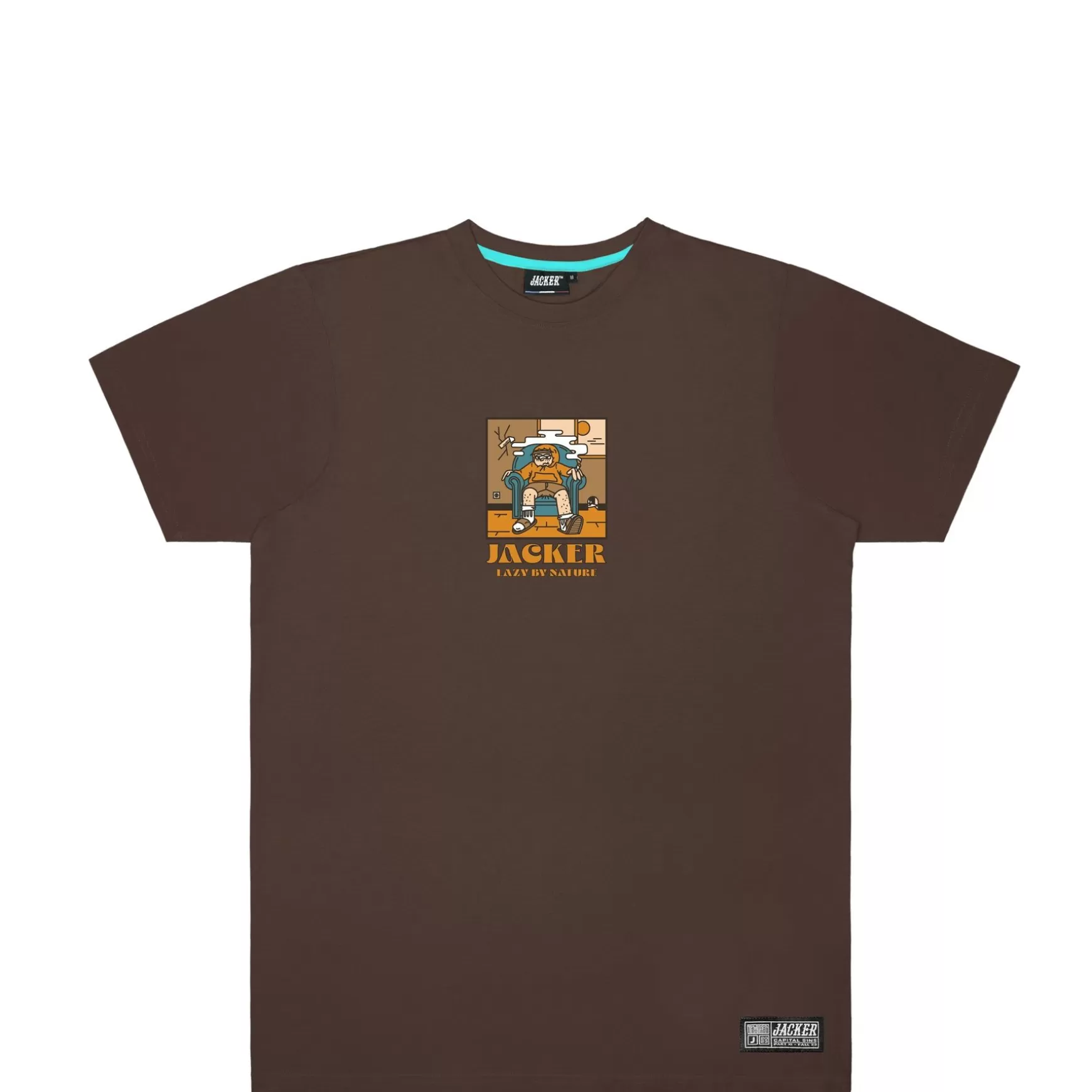 Jacker T-Shirts>Lazy-T-Shirt-Brown